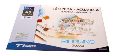 PACK FABRIANO 350gr. A3      6 FULLS