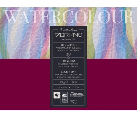 BLOC WATERCOLOUR 200g.24x18 20 FULLS