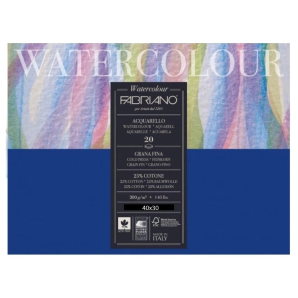 BLOC WATERCOLOUR 300g.40x30 20 FULLS