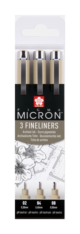 SET 3 RETOLADORS CALIBRATS PIGMA MICRON