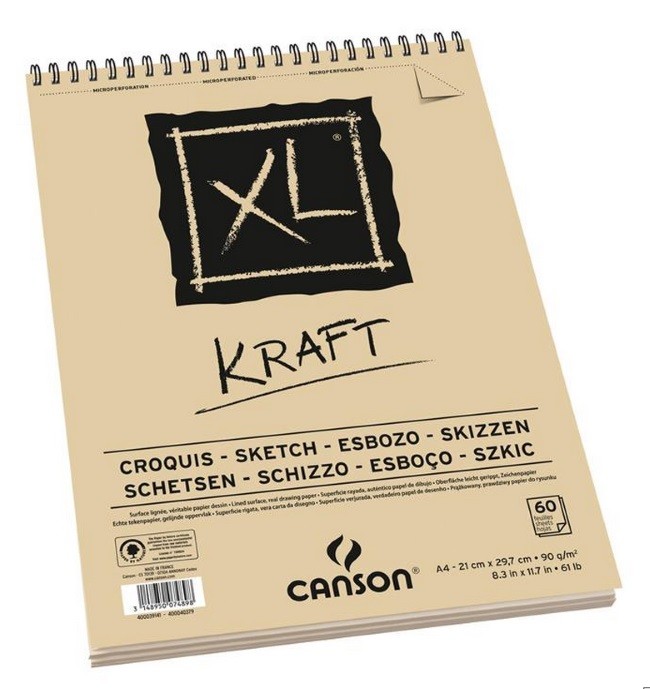 BLOC XL KRAFT A4 90gr. 60 FULLS