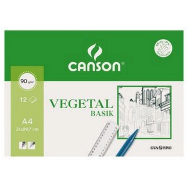 PACK VEGETAL 90gr. A4   12 FULLS