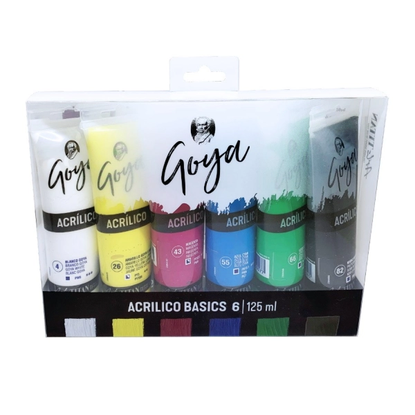 ACRILIC GOYA SET 6 TUBS 125ml.