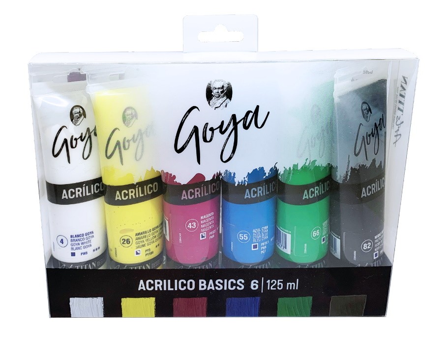 ACRILIC GOYA SET 6 TUBS 125ml.