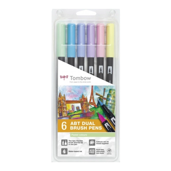 SET 6 RETOLADORS TOMBOW PASTELLS