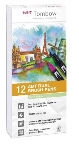 TOMBOW SET 12 COLORS PASTELL