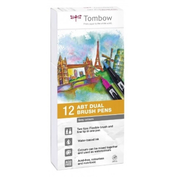 SET 12 TOMBOW GRISOS