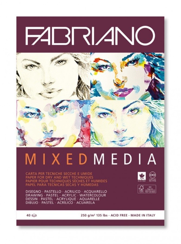 BLOC FABRIANO MIXED A3 250g.40fulls