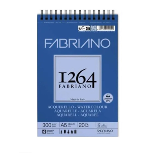 BLOC AQUAREL·LA FABRIANO 1264 300gr. A5 20 FULLS
