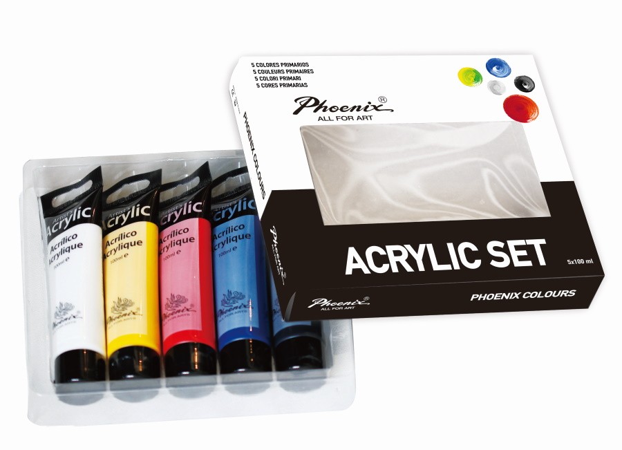SET 5 ACRILICS BASICS PHOENIX 100ml