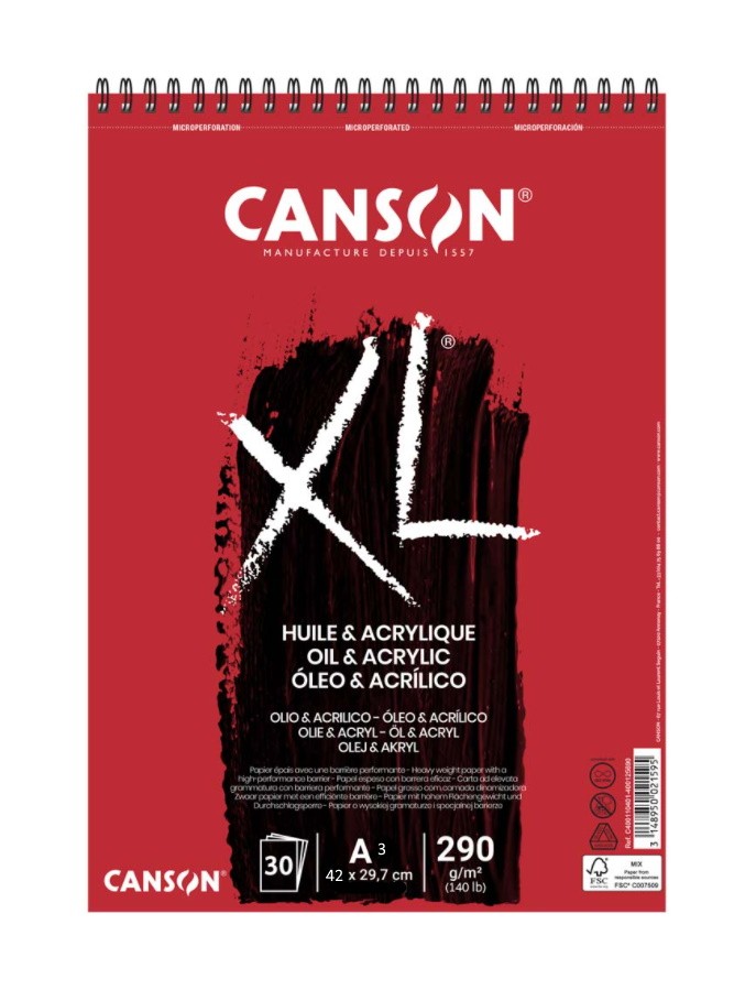 BLOC XL OIL&ACRÍLIC A3 30 FULLS 290gr