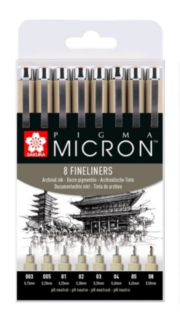 SET 8 RETOLADORS CALIBRATS PIGMA MICRON