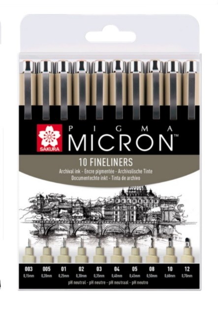 SET 10 RETOLADORS CALIBRATS PIGMA MICRON