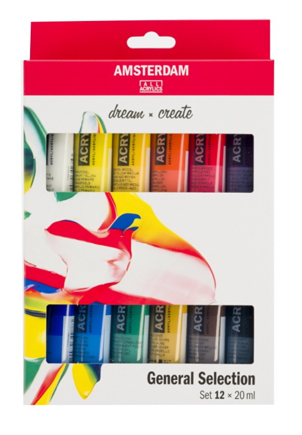 AMSTERDAM ACRILIC 12 TUBS 20ml