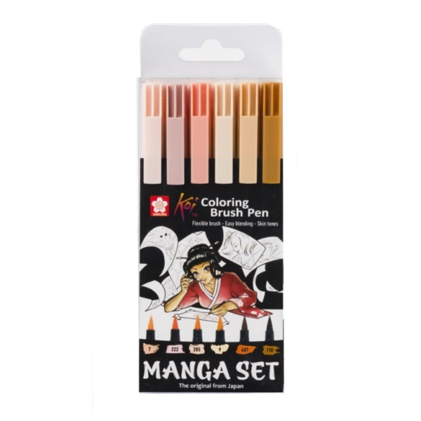 SET 6 RETOLADORS MANGA PELL