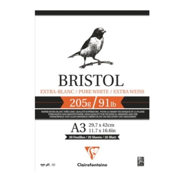 BLOC BRISTOL A3 205 gr. 20 fulls
