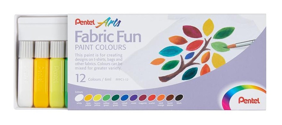 SET 12 COLORS TEXTILS PENTEL