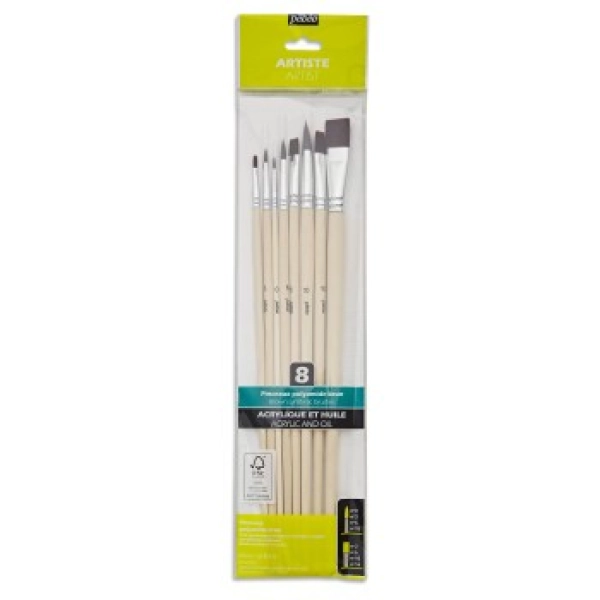 SET 8 PINZELLS ASSORTITS TEIJIN