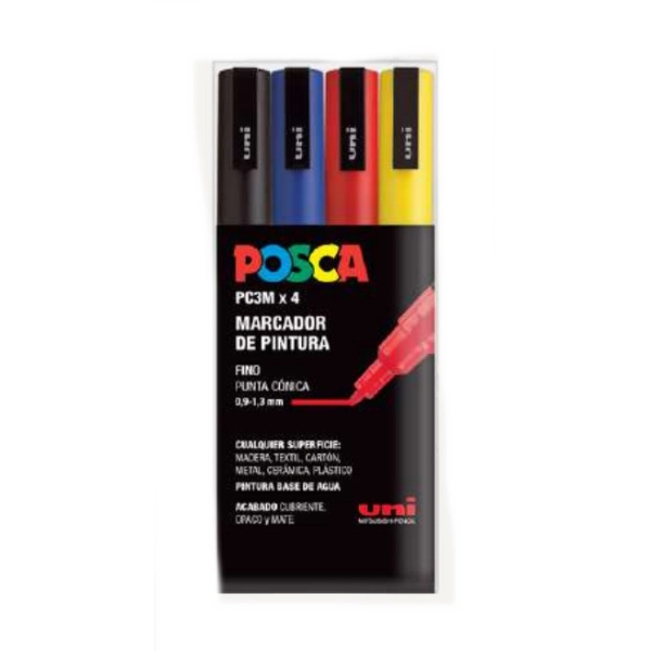 POSCA 4 RETOLADORS 3M BASICS
