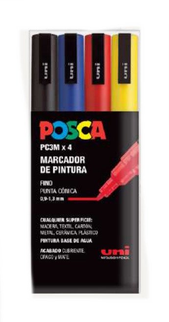POSCA 4 RETOLADORS 3M BASICS