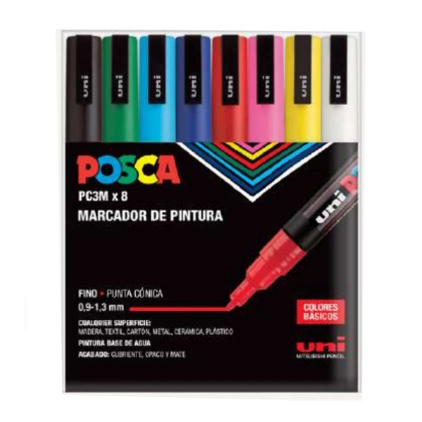 POSCA 8 RETOLADORS 3M BASICS