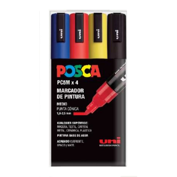 POSCA 4 RETOLADORS 5M BASICS
