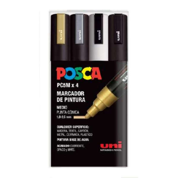 POSCA 4 RETOLADORS 5M GSWB