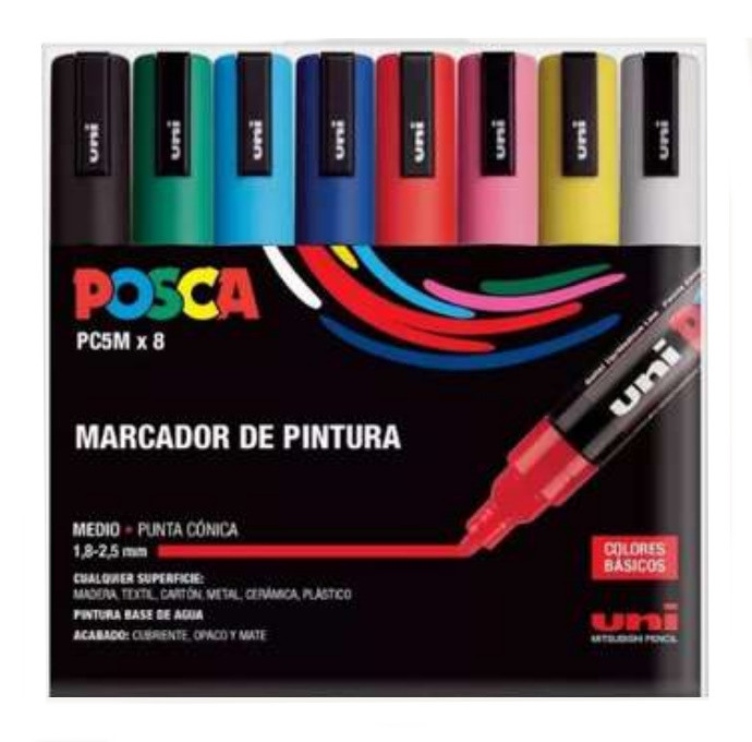 POSCA 8 RETOLADORS 5M BASICS