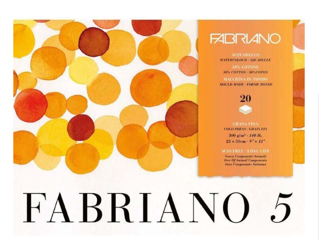 BLOC FABRIANO 5 300gr. 31x23 20 FULLS