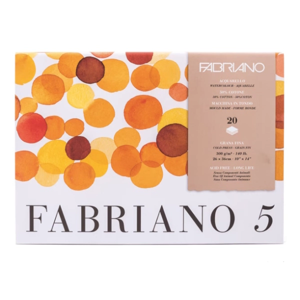 BLOC FABRIANO 5 300gr. 36x26 20 FULLS