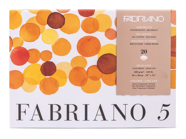 BLOC FABRIANO 5 300gr. 36x26 20 FULLS