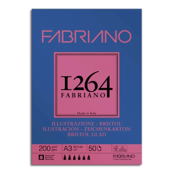 BLOC BRISTOL 1264 A3 200 gr. 50 FULLS