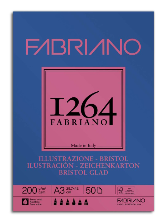 BLOC BRISTOL 1264 A3 200 gr. 50 FULLS