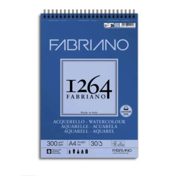 BLOC AQUAREL·LA FABRIANO 1264 300gr. A4 30 FULLS