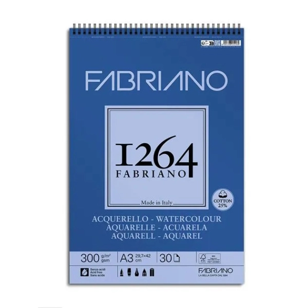 BLOC AQUAREL·LA FABRIANO 1264 300gr. A3 30 FULLS