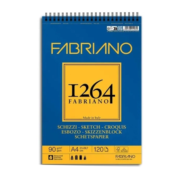BLOC SKETCH FABRIANO 1264 90gr. A4 120 FULLS